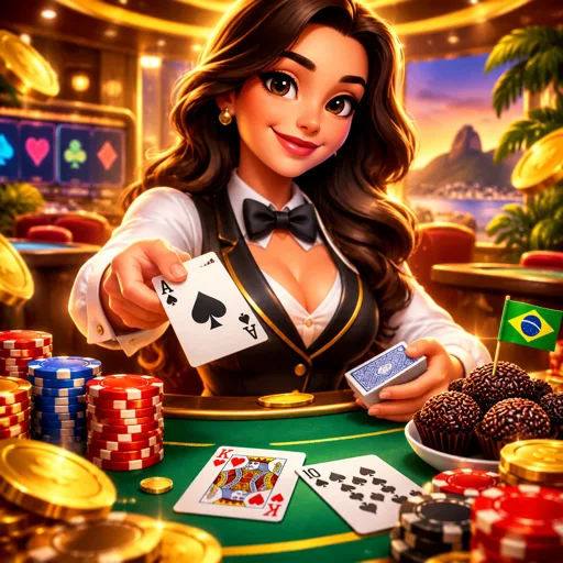 Mesa de Blackjack Clássico ao vivo com crupiê distribuindo cartas