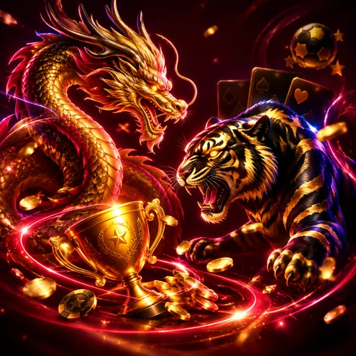 Mesa Dragon Tiger ao vivo com cartas de dragão e tigre